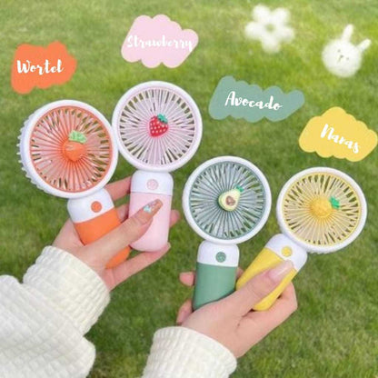 Kipas Genggam Mini Kipas Lucu Model Buah /  Fruity Mini Fan Portabel Stand / Kipas Angin Pengisian Daya Usb