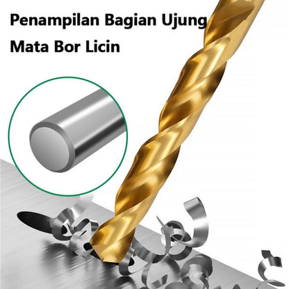 Set Mata Bor Besi 1.5mm-6.5mm / HSS Drill Bit 13pcs / Alat Bor Baja Kayu Tahan Karat High Quality