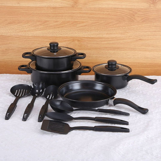 Set Panci 13pcs / Frypan Marblel 3in1 / Wajan Penggorengan Spatula Anti Lengket CookWare Multifungsi