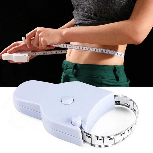 Meteran Gulung Badan 150cm Otomatis / Alat Ukur Lingkar Perut Lengan Kain Double Side Multifungsi