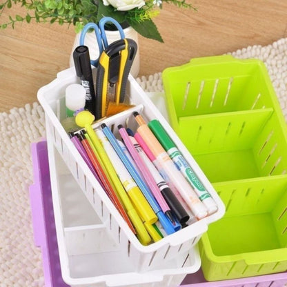 Rak Plastik 3 Sekat / Storage Box / Keranjang Penyimpanan Sabun Bumbu ATK Kosmetik Serbaguna