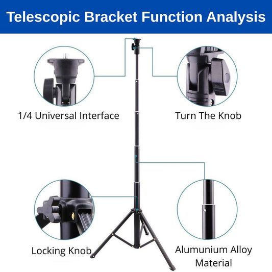 Tripod HP 1.1M + Holder U Free Bag For Stand Selfie Ringlight Kamera Handycam Vlog Live Streaming