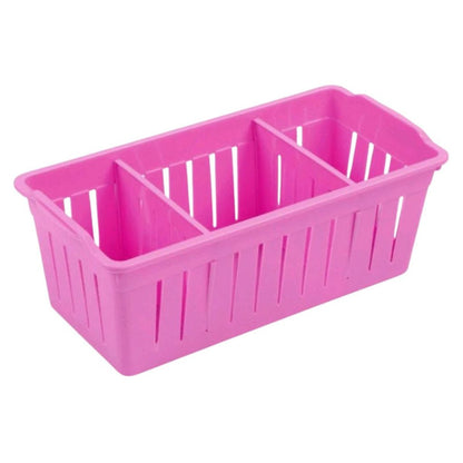 Rak Plastik 3 Sekat / Storage Box / Keranjang Penyimpanan Sabun Bumbu ATK Kosmetik Serbaguna