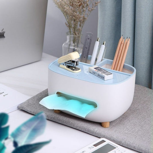 Tempat Tisu Phone Stand 3in1 / Storage Box Multifungsi / Kotak Tissue Aesthetic Holder Hp Remote Tv Kacamata Anti Slip Serbaguna
