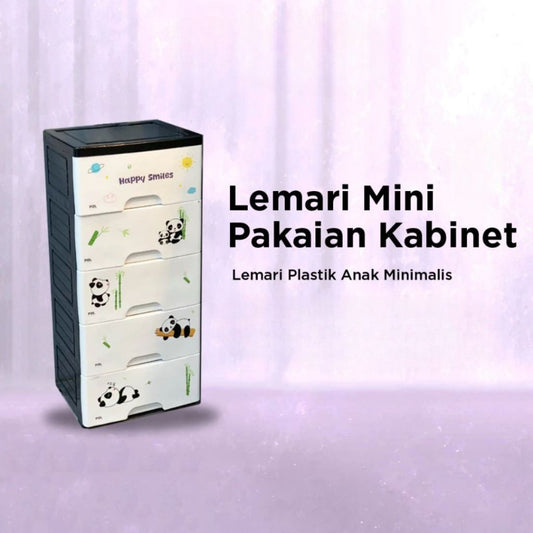 Lemari Plastik Panda 4-5 Susun | Kabinet Mini Rak Pakaian Tempat Penyimpanan Baju Celana Serbaguna Termurah