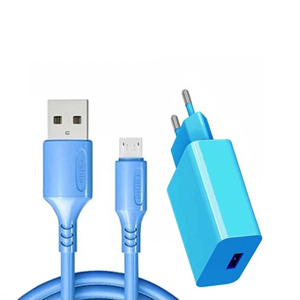 Travel Adaptor Charger MACARON Fast Charging 3.1A + Cable Micro USB 100Cm / Adapter Transfer Data + Kabel Bulat Casan Handphone Mikro Quick Charge 3.0 1m For Smartphone Samsung Oppo Vivo Xiaomi Redmi realmi