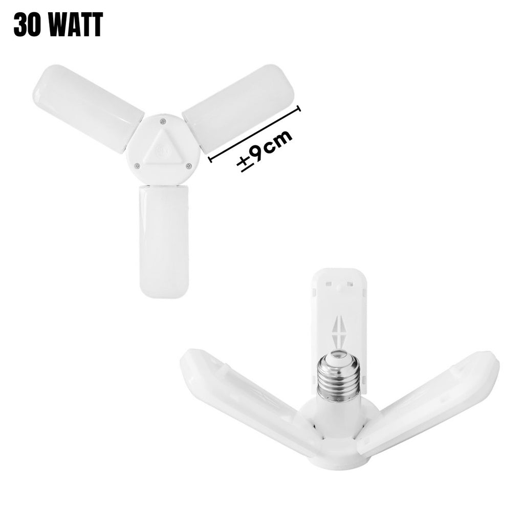 Lampu Bohlam Bentuk Kipas LED 30W 45W 3 Baling Fan Blade Bulb White 30 Watt 45 Watt Lamp Putih E27 Hemat Energi Listrik Unik