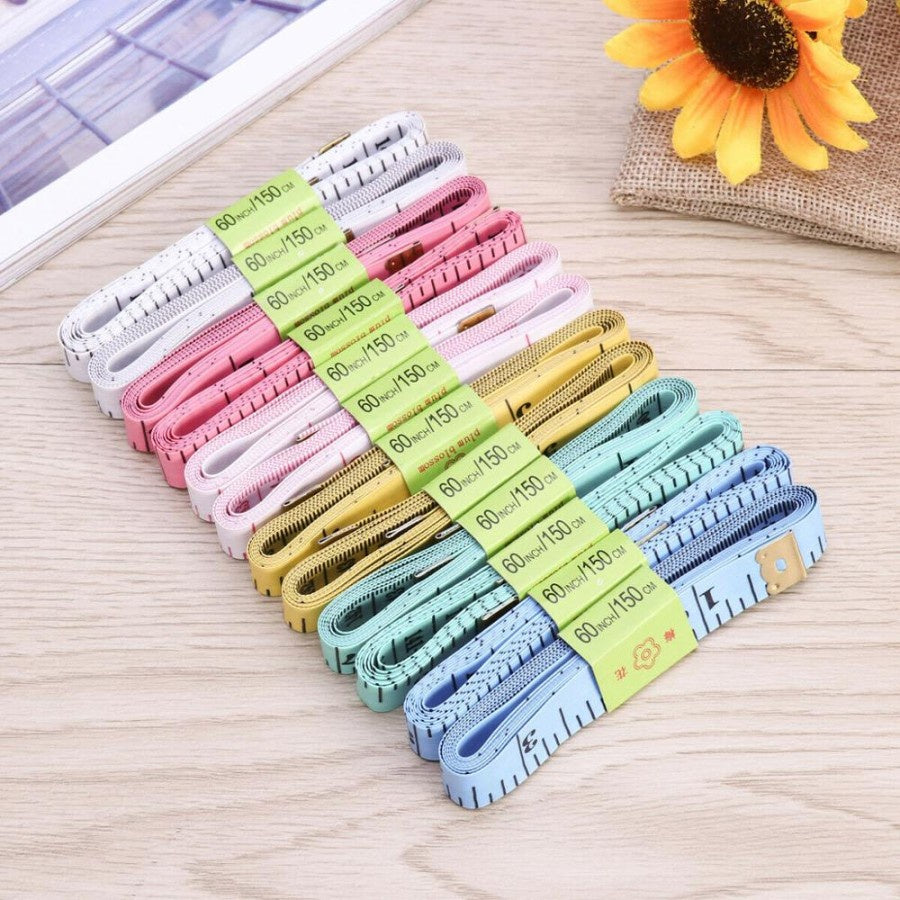 Meteran Pita 150cm Alat Ukur Kain Tukang Jahit Tailor's Tape Measure 1.5m Alat Pengukur Baju Lingkar Badan Panjang Tinggi Multifungsi