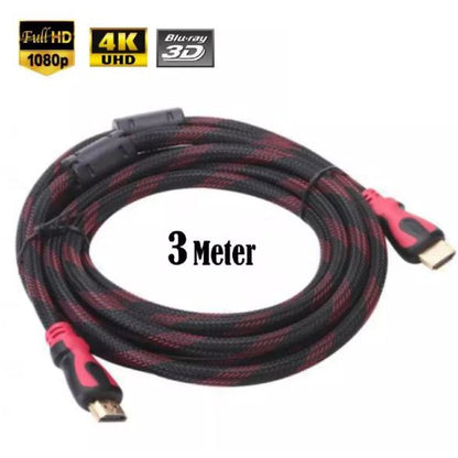 Kabel Sambungan 3 Meter Serat Jaring Cable 3M High Speed Quality Penghubung HD ke TV Proyektor Monitor