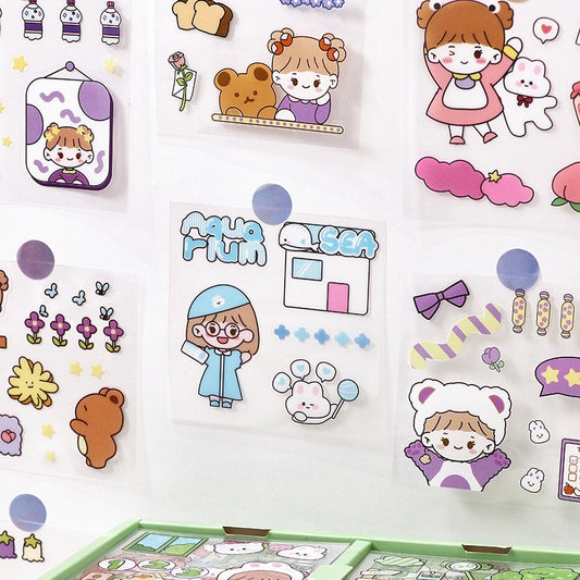 Sticker Momo Motif Kartun 2D Isi 100 Lembar Anti Air / Stiker Tempelan Hiasan Botol Minum Hias Buku Diary Scarpbook Case HP Aesthetic Lucu / DIY Korean Sticker Cartoon 100 Sheets Untuk Hadiah Anak Pacar Teman Kids Cute Tempel Karakter