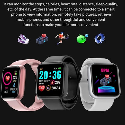 Smartwatch Y68 Macaron / Smart Watch Bluetooth For Sport Unisex Bisa Call Calory Burn Pedometer Heart Rate Mileages / Smartband Gelang Jam Tangan Pintar Kesehatan Tubuh Movement Tracker Monitor Detak Jantung Kalori Oksigen Tekanan Darah Panggilan Telepon