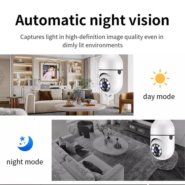 Kamera CCTV Lampu Bohlam V380 Pro 360 Derajat Camera Pengintai Wifi Wireless Indoor Anti Maling Spy Kamera Panoramic Night Vision Colorful Deteksi Gerakan Two Way Voice Intercom One Video Call TERLARIS