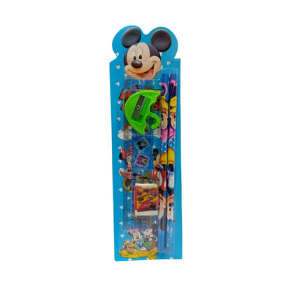 Alat Tulis Karakter Set 5In1 / Paket Lengkap Pensil Penghapus Rautan Penggaris Bergambar Kartun / Mini Stationery Set Character ATK Peralatan Menulis Anak Sekolah 5 In 1 Souvenir Hadiah kado Motif Lucu Unik Disney Doraemon Frozen Spiderman Mickey Princess