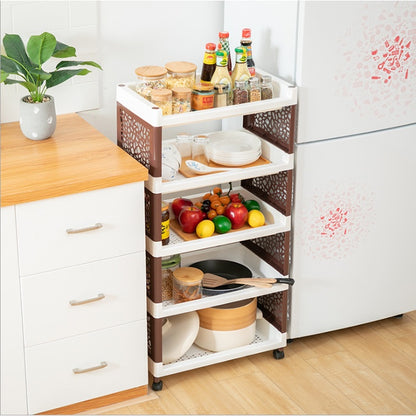 Rak 4 Susun Dengan Roda Plastik Yoyo / Tempat Penyimpanan Dapur Kamar Mandi Ruang tamu Serbaguna / Rak Apartement 4 Tingkat Layer / Storage Rack Minimalis Trolly Jalan Mini Makanan Snack Organizer