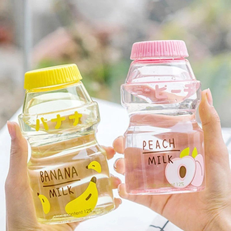 Botol Minum Fruity 480ml BPA FREE Anti Bocor Transparan Wadah Tempat Penyimpanan Air Gambar Buah Unik Lucu Untuk Sekolah Hadiah Kado Souvenir Bottle Tumbler Plastik PET Korean Japanese Style