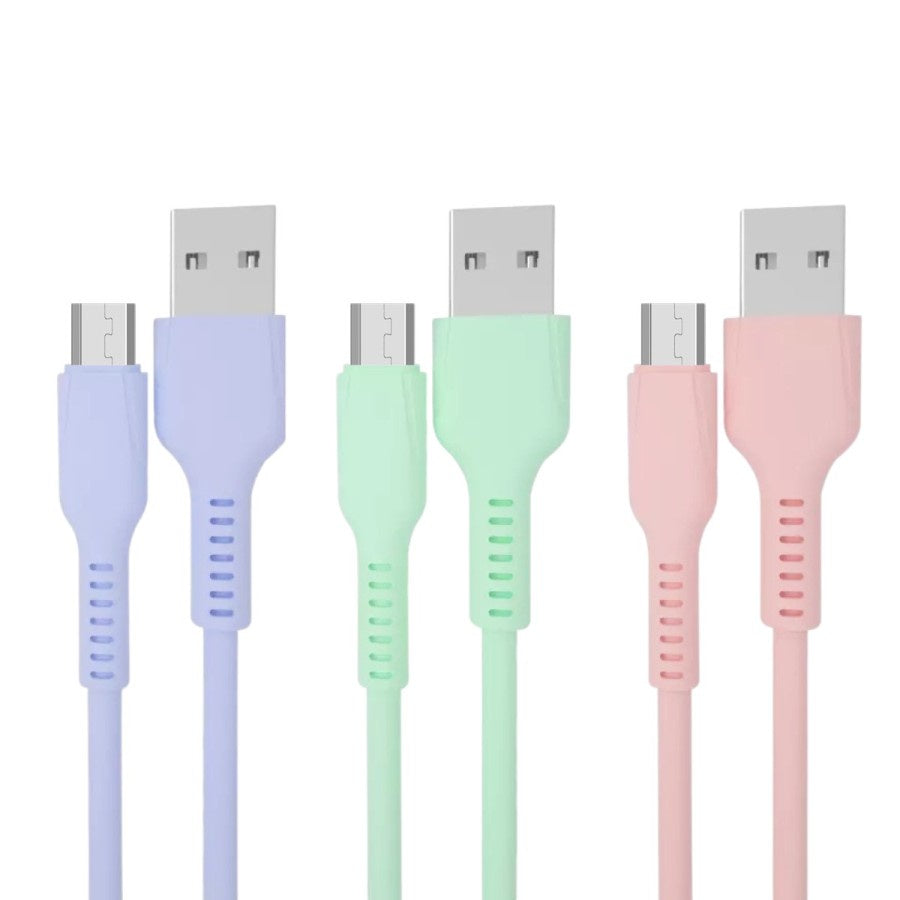 Kabel Data Charger Macaron Micro USB & Type C / Cable Transmission Bentuk Bulat Kabel Casan Fast Charging For Handphone Smartphone