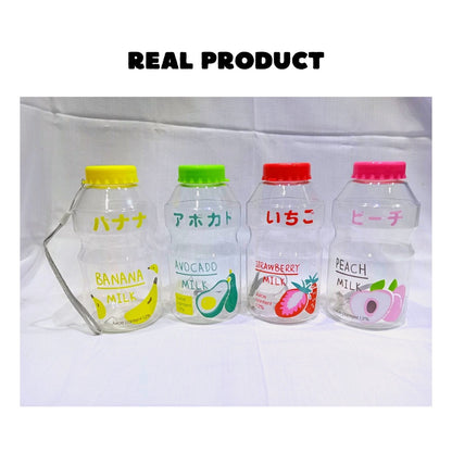 Botol Minum Fruity 480ml BPA FREE Anti Bocor Transparan Wadah Tempat Penyimpanan Air Gambar Buah Unik Lucu Untuk Sekolah Hadiah Kado Souvenir Bottle Tumbler Plastik PET Korean Japanese Style