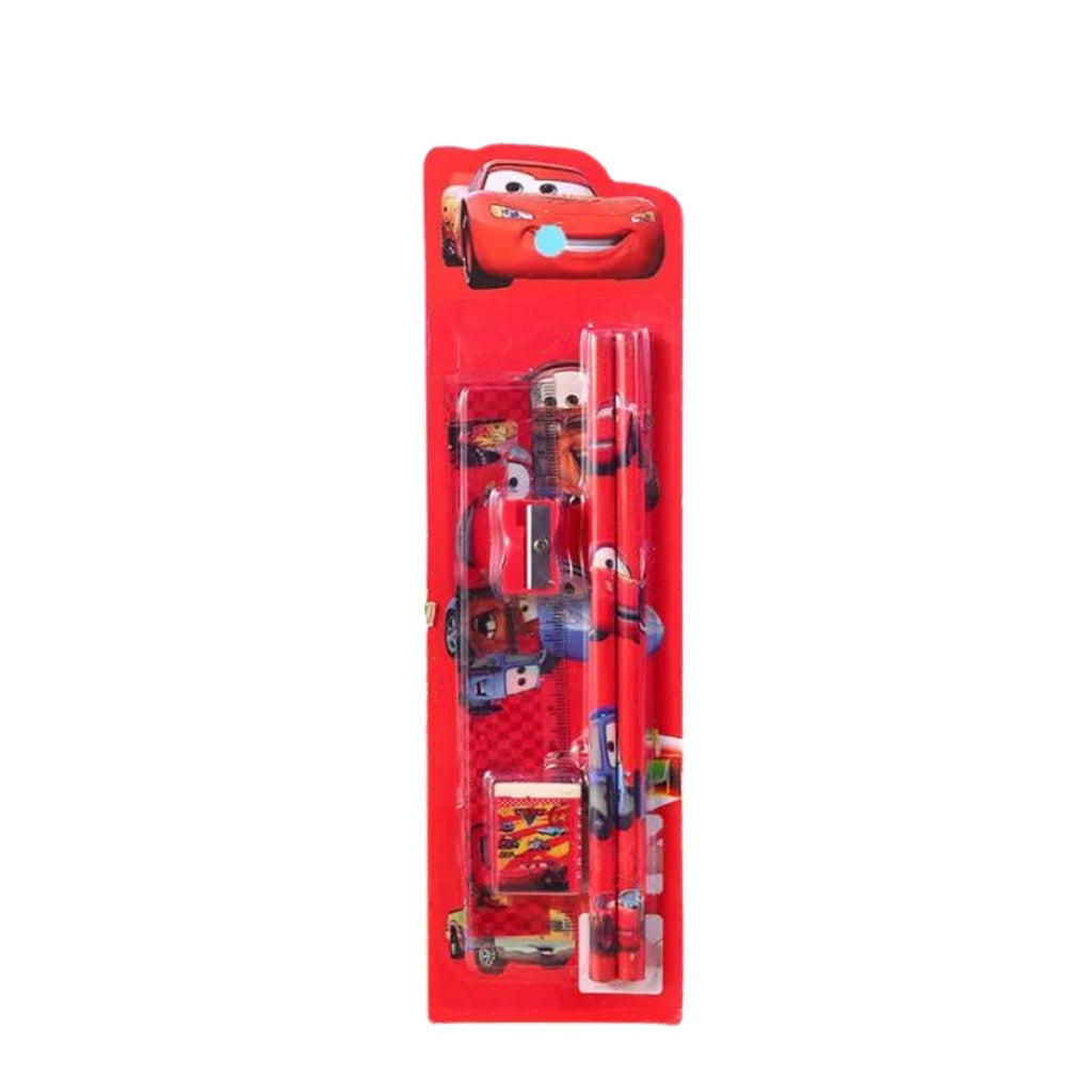 Alat Tulis Karakter Set 5In1 / Paket Lengkap Pensil Penghapus Rautan Penggaris Bergambar Kartun / Mini Stationery Set Character ATK Peralatan Menulis Anak Sekolah 5 In 1 Souvenir Hadiah kado Motif Lucu Unik Disney Doraemon Frozen Spiderman Mickey Princess