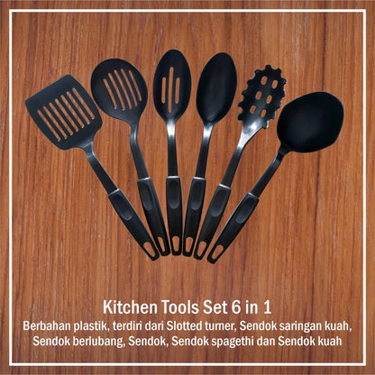 Spatula Set Isi 6pcs Peralatan Memasak Sutil Sodet Masak Untuk Tumis Rebus Paket Alat Masak Lengkap 6in1 Untuk Hadiah Pernikahan