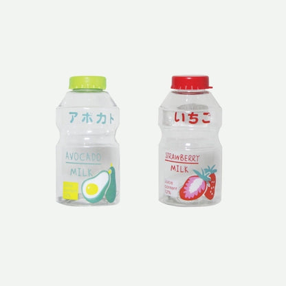 Botol Minum Fruity 480ml BPA FREE Anti Bocor Transparan Wadah Tempat Penyimpanan Air Gambar Buah Unik Lucu Untuk Sekolah Hadiah Kado Souvenir Bottle Tumbler Plastik PET Korean Japanese Style