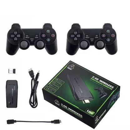 Game Stick Retro 4K Lite 32GB 64GB Joystick Untuk Main PS1 GBA GB SFC GBC Console With Dual 2.4G Wireless Gamepad Controller Colok Port h-dm1 TV Android Nirkabel Konsol Gim Olahraga Teka Teki Pertarungan Balapan Pengontrol