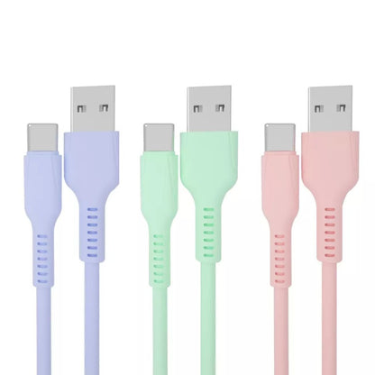 Kabel Data Charger Macaron Micro USB & Type C / Cable Transmission Bentuk Bulat Kabel Casan Fast Charging For Handphone Smartphone