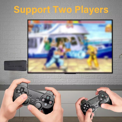 Game Stick Retro 4K Lite 32GB 64GB Joystick Untuk Main PS1 GBA GB SFC GBC Console With Dual 2.4G Wireless Gamepad Controller Colok Port h-dm1 TV Android Nirkabel Konsol Gim Olahraga Teka Teki Pertarungan Balapan Pengontrol