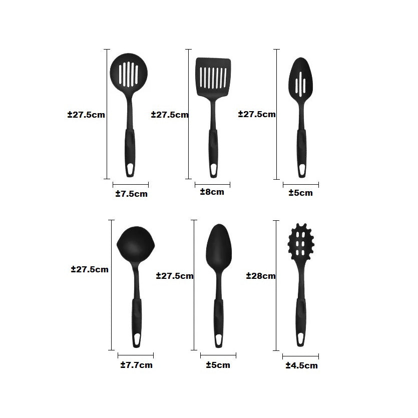 Spatula Set Isi 6pcs Peralatan Memasak Sutil Sodet Masak Untuk Tumis Rebus Paket Alat Masak Lengkap 6in1 Untuk Hadiah Pernikahan