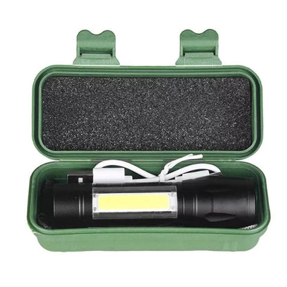 Senter Mini XPE COB LED Zoom Super Terang Swat Police Light Rechargeable / Lampu Pencahayaan Mini Untuk Camping Piknik Hiking