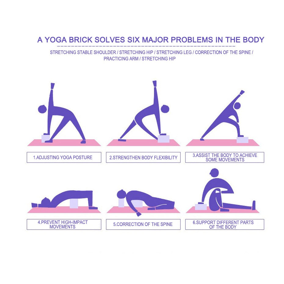 Balok Bantalan Yoga Polos - Brick Block Eva Foam Alat Bantu Untuk Latihan Olahraga Senam Lantai Kebugaran Tubuh Bantal Busa Kotak Pilates Gym Fitness