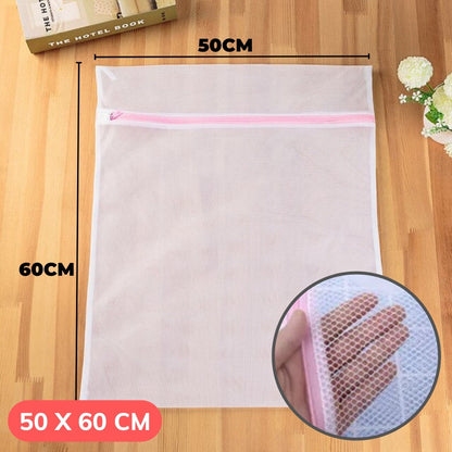 Laundry Bag Net Mesin Cuci 30x40 50x40 50x60Cm / Tas Londry Kantong Jaring Transparan Resleting Cucian Baju Kotor Kaos Kaki Pakaian Dalam Bra CD Underware / Washing Bag Tas Travel Pakaian Anti Kusut