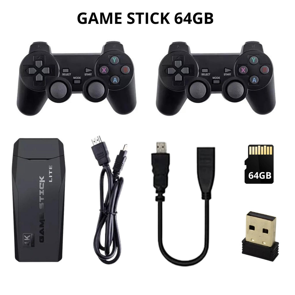 Game Stick Retro 4K Lite 32GB 64GB Joystick Untuk Main PS1 GBA GB SFC GBC Console With Dual 2.4G Wireless Gamepad Controller Colok Port h-dm1 TV Android Nirkabel Konsol Gim Olahraga Teka Teki Pertarungan Balapan Pengontrol