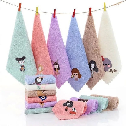 Handuk Muka Tangan Microfiber Motif Ukuran 25x25Cm / Quick Drying Face Hand Towel Karakter / Sapu Tangan Mini Mikrofiber Bulu Halus Lembut Cepat Kering Serbaguna Bisa Untuk Olahraga Travel Towel Quick Dry Daya Serap Tinggi