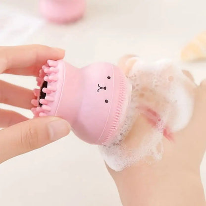 Spons Sikat Silikon Pembersih Pori Wajah Bentuk Gurita / Alat Pijat Cuci Muka Perawatan Wajah Octopus Facial Cleansing Brush Sponge Pembersih Kuas Make Up