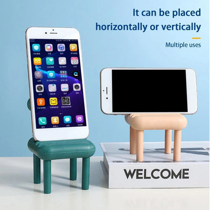 Stand Holder Hp Model Kursi 3D / Universal Dudukan Penyangga Handphone Model Bangku Mini / Docking Sandaran HP Tablet Warna Warni Pastel Bisa Untuk Dekorasi Ruangan Cute Phone Holder Standing Smartphone Unik Lucu