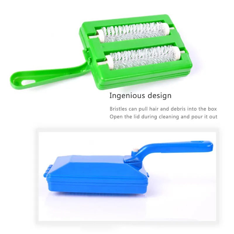 Sikat Karpet Ajaib 2in1 Serbaguna / Washable Double Roller Brush / Alat Pembersih Kotoran Debu Bulu Sofa Kasur / Sikat Roll Pengangkat Remah-Remah Sampah Dengan Wadah