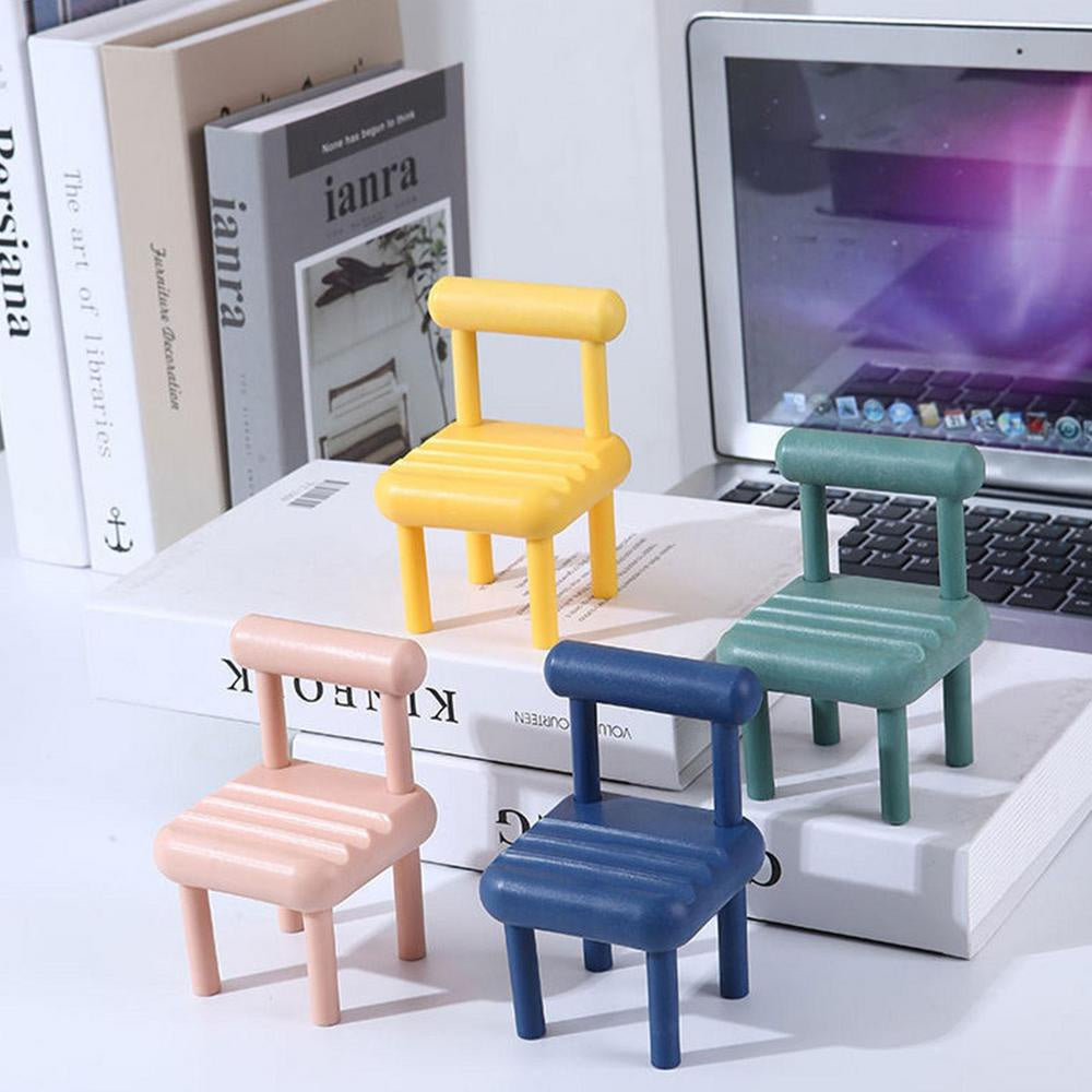 Stand Holder Hp Model Kursi 3D / Universal Dudukan Penyangga Handphone Model Bangku Mini / Docking Sandaran HP Tablet Warna Warni Pastel Bisa Untuk Dekorasi Ruangan Cute Phone Holder Standing Smartphone Unik Lucu