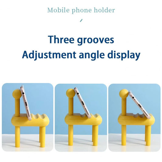 Stand Holder Hp Model Kursi 3D / Universal Dudukan Penyangga Handphone Model Bangku Mini / Docking Sandaran HP Tablet Warna Warni Pastel Bisa Untuk Dekorasi Ruangan Cute Phone Holder Standing Smartphone Unik Lucu