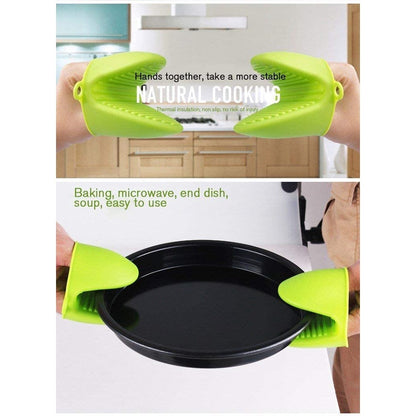 Sarung Tangan Silikon Tebal Anti Panas Anti Slip Oven Microwave Wajan Panci / Alat Bantu Pegang Handle Loyang Tahan Hingga Suhu 250 Derajat Pinch Mitt Silicone Jepit Karet Pelindung Jari