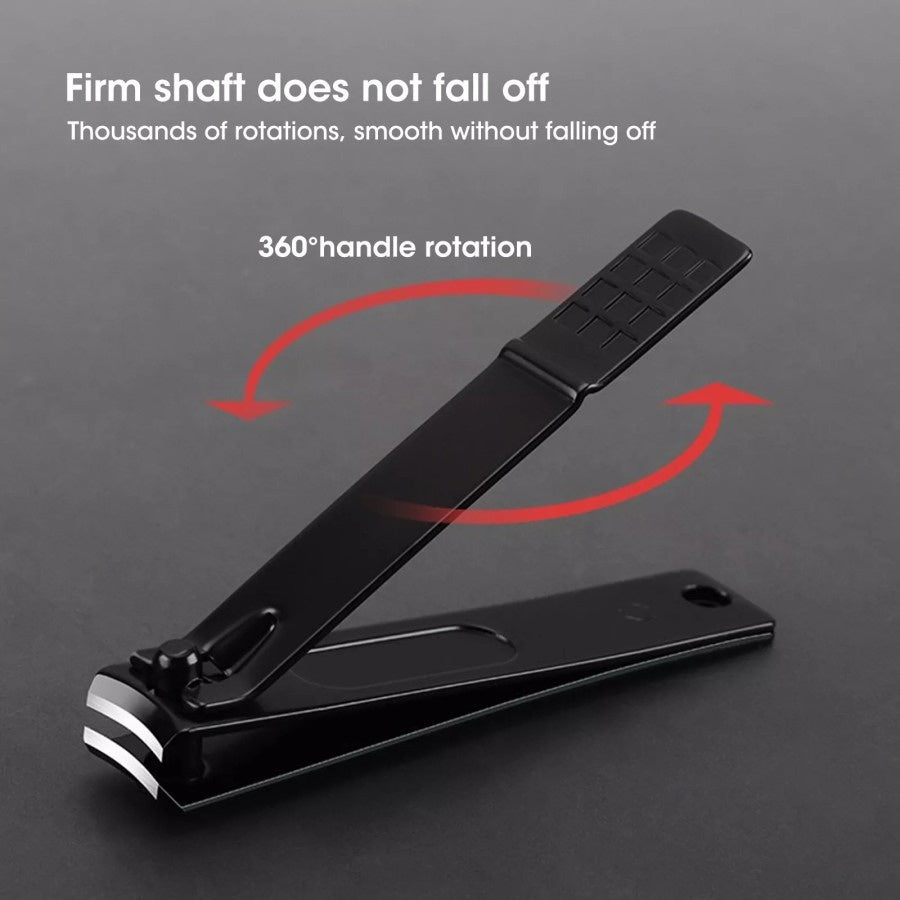 Gunting Kuku Hitam Stainless Steel Anti Slip - Alat Potong Kuku Ukuran Sedang dan Besar Manicure Pedicure Tajam Nail Clipper Untuk Souvenir Pernikahan Alat Perawatan Tangan