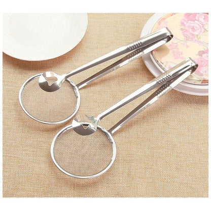 Capitan Saringan 2in1 / Jepitan + Tirisan Gorengan Minyak Air Sayuran Mie Stainless Steel / Food Tongs With Oil-Frying Filter Pencapit Peniris Clip Penjepit Makanan Serbaguna Alat Dapur Peralatan Masak Multifungsi