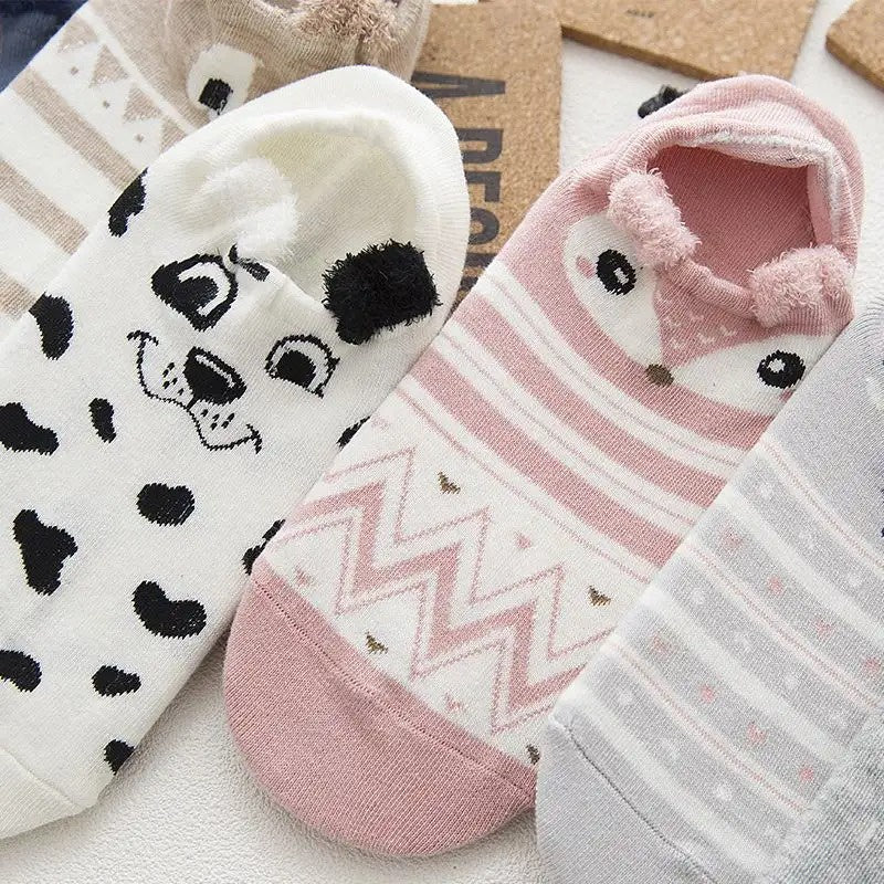 Kaos Kaki Pendek Karakter Hewan Motif Kuping Lucu / Socks Alas Sepatu Kaus Semata Kaki Lembut Nyaman Korean Fashion Wanita Anak Remaja Pelindung Jari Tumit Kaki Anti Lecet Cute Animal