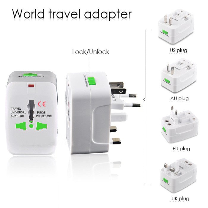 [MA] Universal Travel Adapter / All IN1 Home Adaptor Traveler EU AU UK US Plug Colokan Cteker Stop Kontak