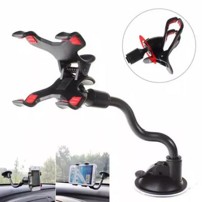 [MA] Soft Tube Car Holder Mobil Jepit 4 Cakar Tempel Kaca Dashboard Gps HP Flexible Universal Penyangga