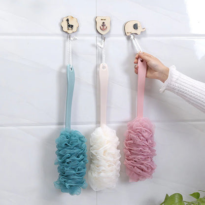 Spons Mandi Jaring Gagang Panjang Shower Puff Long Handle Spon Alat Bantu Pembersih Penggosok Badan Sikat Punggung Tongkat Sponge Busa Lembut Serbaguna