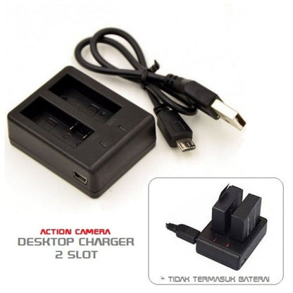 [MA] Dekstop Baterai 2 Slot For Camera Sportcam Kamera Action Sport SJ Cam Sj4000 Ultra