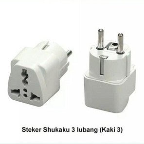 [MA] Over Steker Adaptor 3 Kaki Travel Adapter ke 2 Universal (UK + US+ AU)