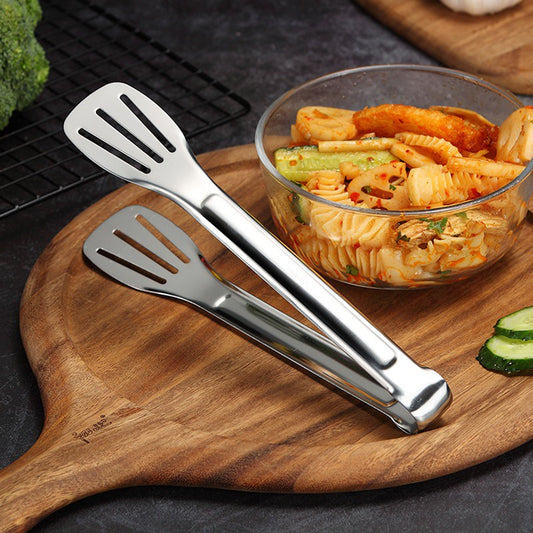 Capitan Makanan Stainless Steel 18cm / Alat Jepit Makanan Food Tongs Food Grade Jepitan Capit Roti Kue Gorengan Bakpao Spaghetti Pinset Clip Penjepit Serbaguna Anti Lengket di Dapur Rumah Tangga Cafe Restaurant Kitchen Prasmanan