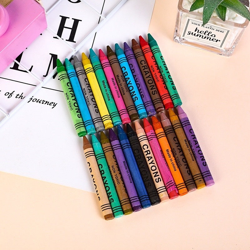 Pensil Crayon Isi 24 Warna - Alat Menggambar Dan Mewarnai Set 24pcs Color Crayons Pencil 24in1 Krayon Hadiah Kado Ulang Tahun Anak Soubenir Goody Bag Gift Kids