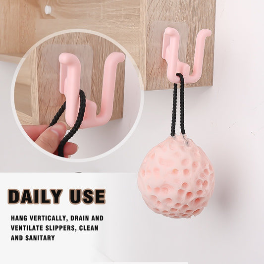 Kait Gantungan Tempel Dinding Serbaguna / Cantelan Hook 2 slot Sandal Handuk Baju Kamar Mandi Tidur Dapur / Wall Mounted Slippers Hanger / Rak Sepatu Sendal / Tempat Penyimpanan Holder Gantung